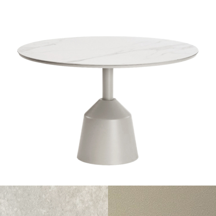 Balance, Outdoor Dining Table, Sand-White Travertino Romano, DIA120