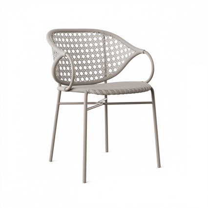 Cairo, Outdoor Dining Chair, Platinum