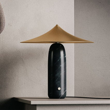 Kine, Table Lamp, Black Marble Base-Matt Brass