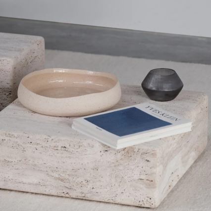 Dijon, Coffee Table, Large, White Travertine
