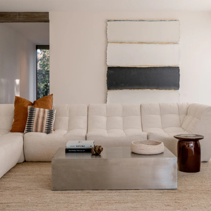 Sienna, Coffee Table, Brushed Stainless Steel