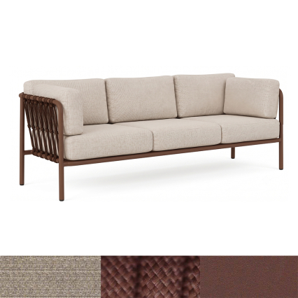 Scott, 3-Seater Outdoor Sofa, Brique-Beige