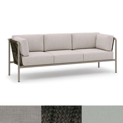 Scott, 3-Seater Outdoor Sofa, Platinum-Forest Green-Grey