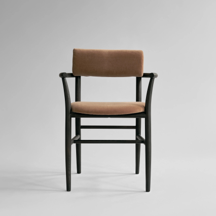 Nama, Dining Chair w/ Armrest, Coffee Black Oak-Desert 