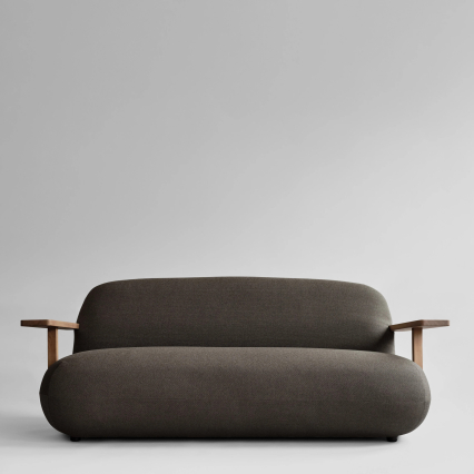 Toe, Outdoor Sofa, Teak-Stone Gray