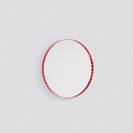 Arcs, Round Mirror, Red