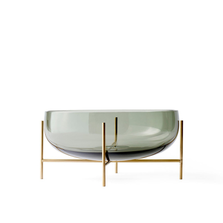 Echasse, Bowl, Large, Brass/Smoked Green