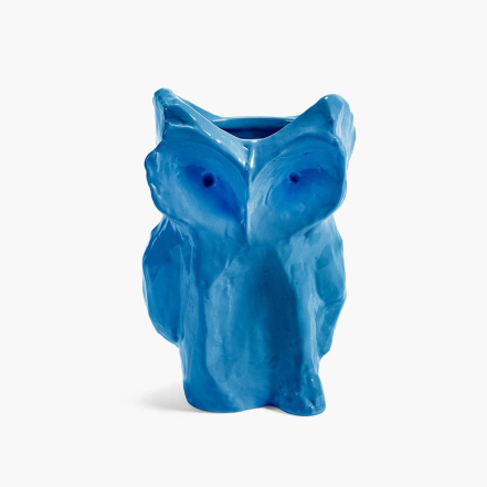 After Midnight, Marni, Owl Vase, Small, Blue