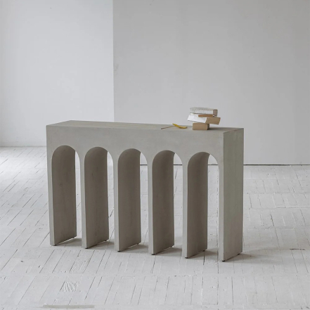 Nesso, Console Table, Concrete, Light Grey