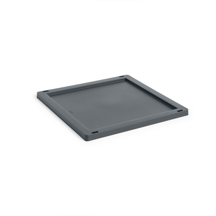 Hay Colour, Medium Plastic Lid, Square-Cube, Charcoal
