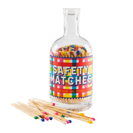 Gingham, Safety Match Bottle, 125 Pcs