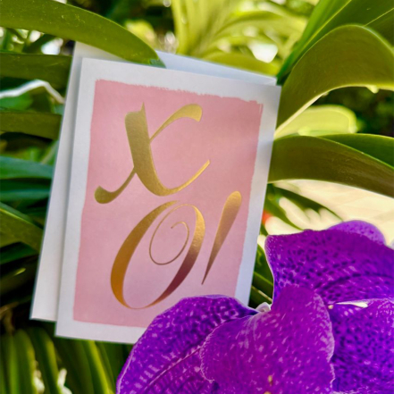 Gold XO!, Notelet, Pack of 5