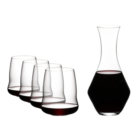 Cabernet-Merlot Wine Glasses & Decanter, 5pcs