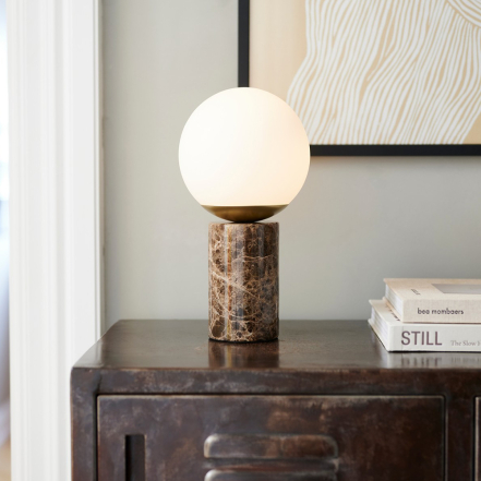 Lilly, Marble Table Lamp, Brown
