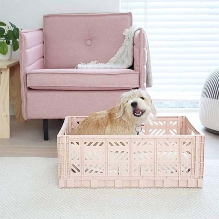 Aykasa Maxi Foldable Crate, Warm Taupe