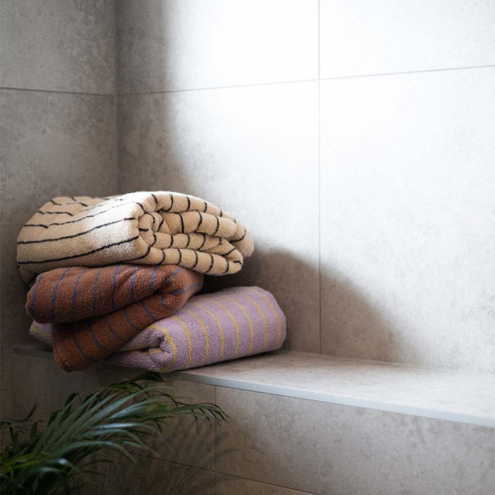 Naram Face Towel, Creme & Ink