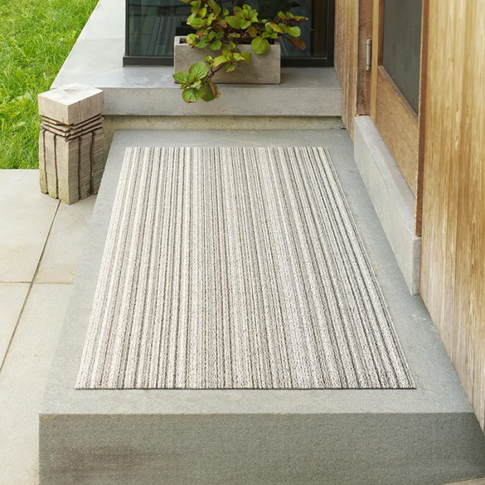 Skinny Stripe Shag Doormat, Birch, 46 x 71 cm