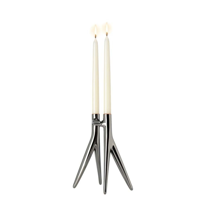 Abbracciaio, Candle Holder, Gun Barrel Grey