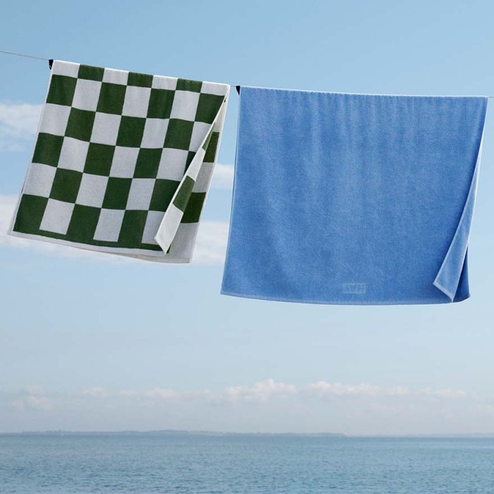 Check Organic, Wash Cloth, Steel Blue, 30 X 30