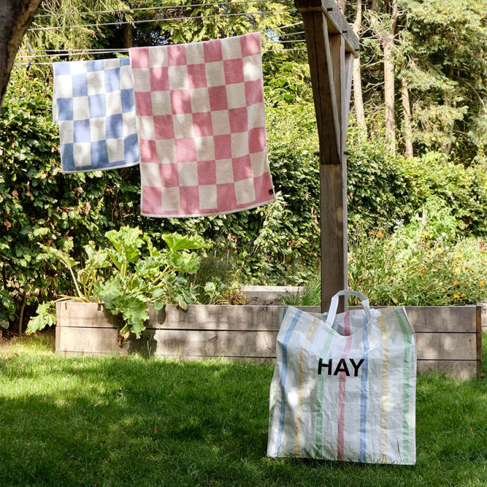 Check Organic, Wash Cloth, Steel Blue, 30 X 30