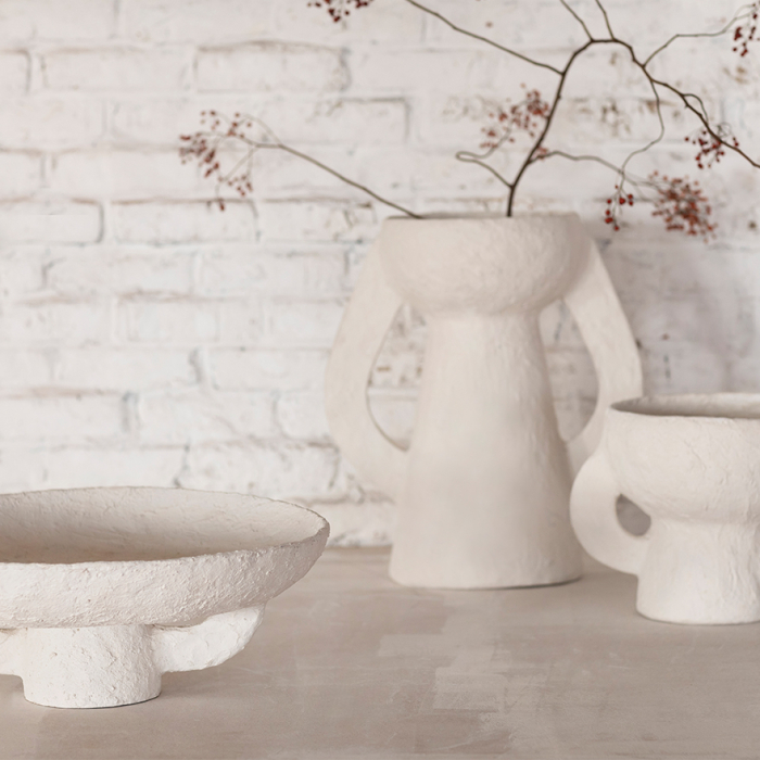 Earth, Vase with Handles, Paper Mache, Large