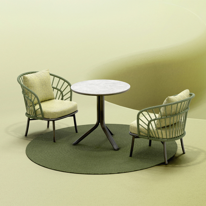 Nest, Outdoor Lounge Chair, Black-Beige