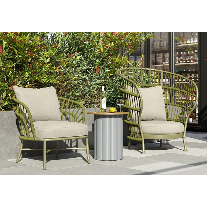 Nest, Outdoor Lounge Chair, Black-Beige