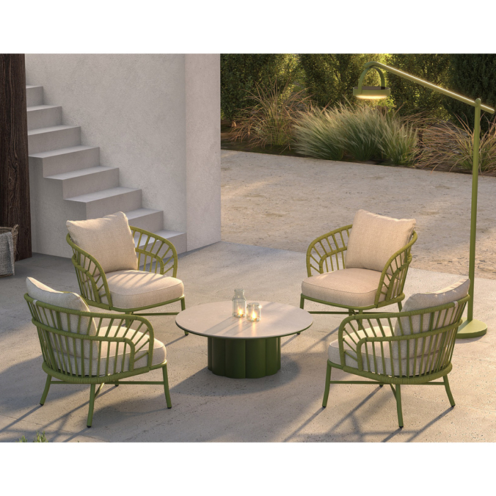 Nest, Outdoor Lounge Chair, Black-Beige