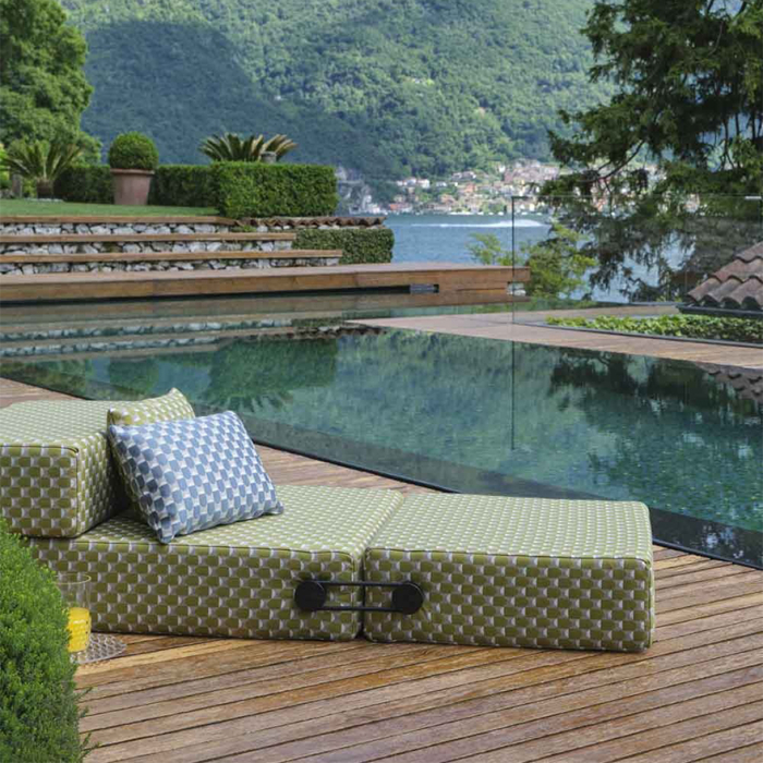 Liberty Obi Check, Outdoor Cushion, Yellow, Square