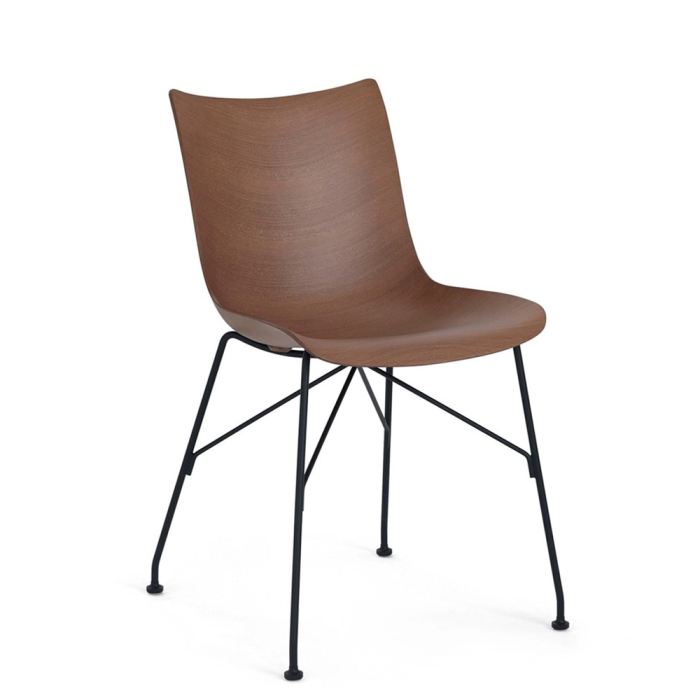 P/Wood, Chair, Dark Wood-Black
