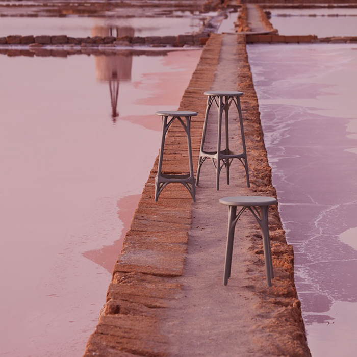 A.I., Stool Light, Grey, 45 cm