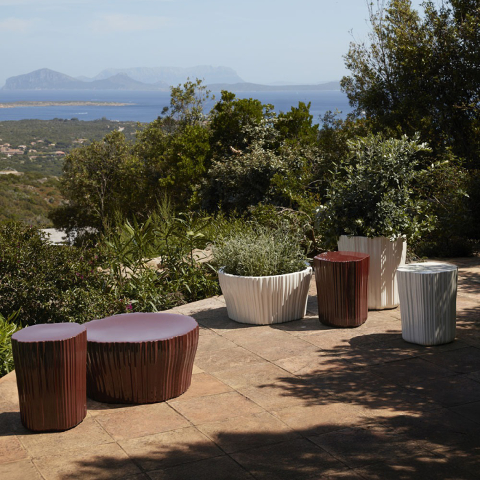 Corteza, Side Table, Burgundy