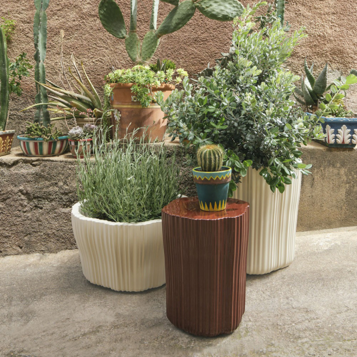 Corteza, Side Table, Burgundy