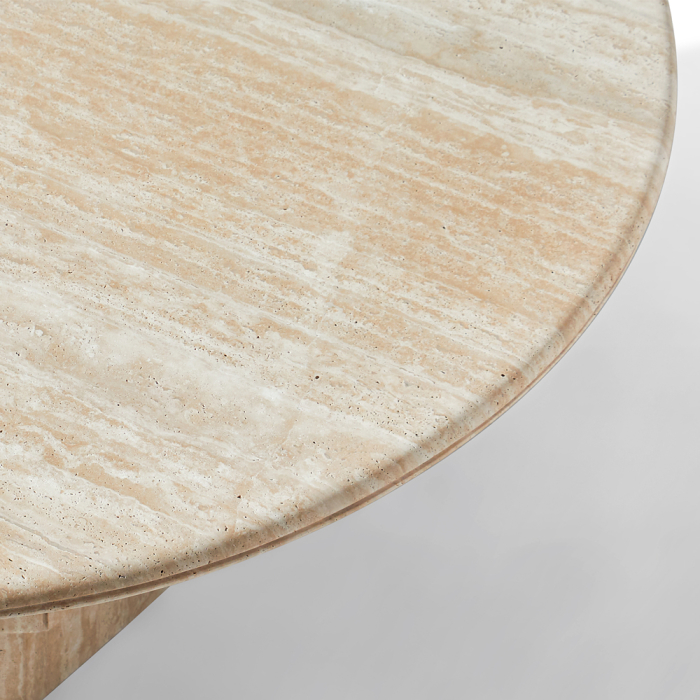 Orbit, Dining Table, Ivory Travertine, DIA140