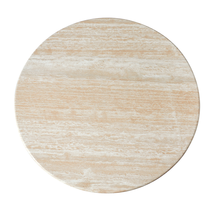 Orbit, Dining Table, Ivory Travertine, DIA140
