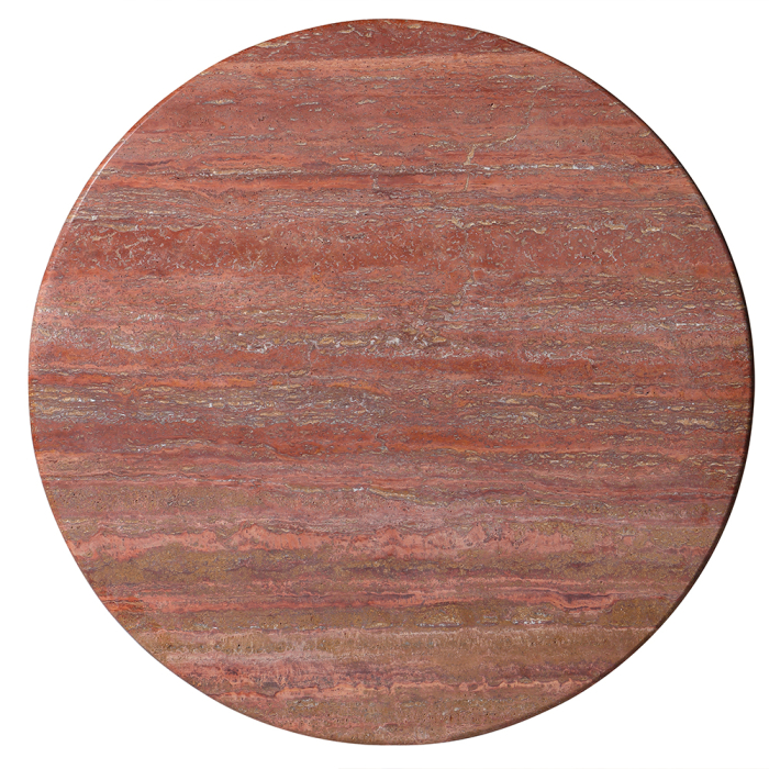 Orbit, Dining Table, Red Travertine, DIA140