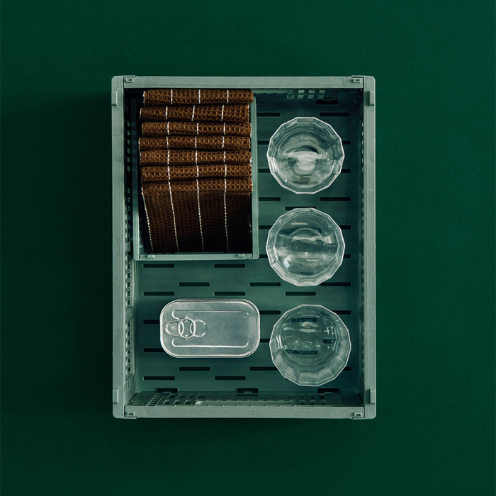 Canteen, Dish Cloth, Set of 2, Chocolate & Emerald Pinstripe