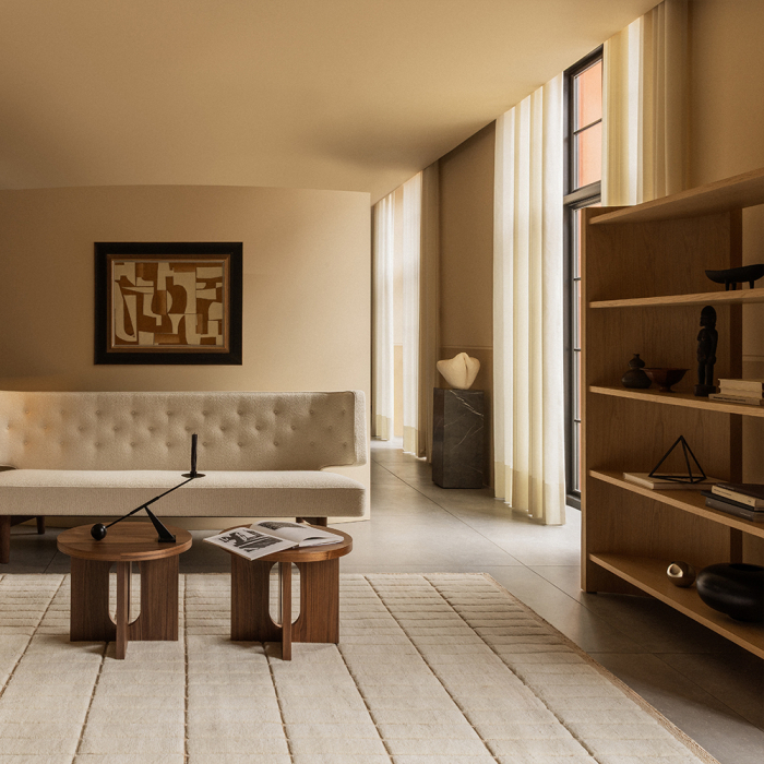 Crescent, Shelving, Lacquer Oak, H173