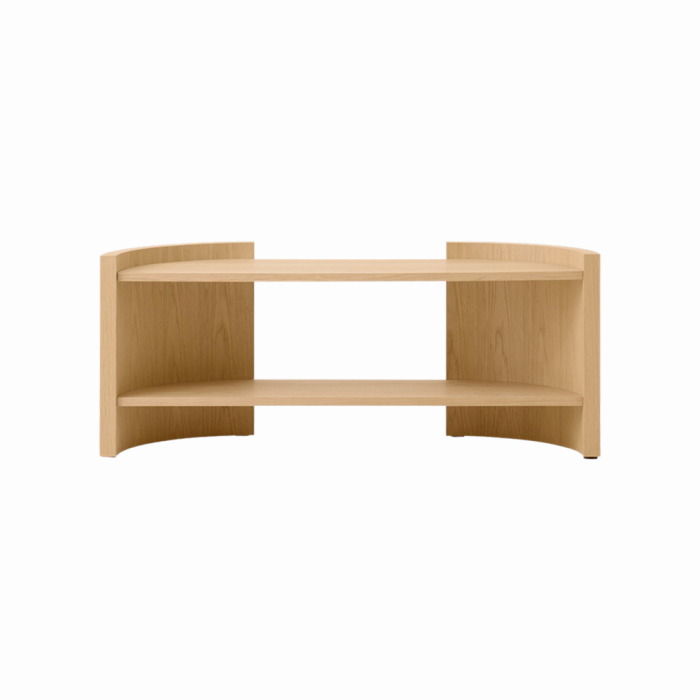 Crescent, Shelving, Lacquer Oak, H60