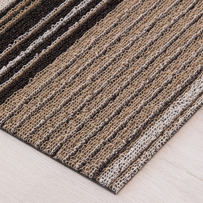 Pleat Stripe Doormat, Oyster, 46 x 71 cm