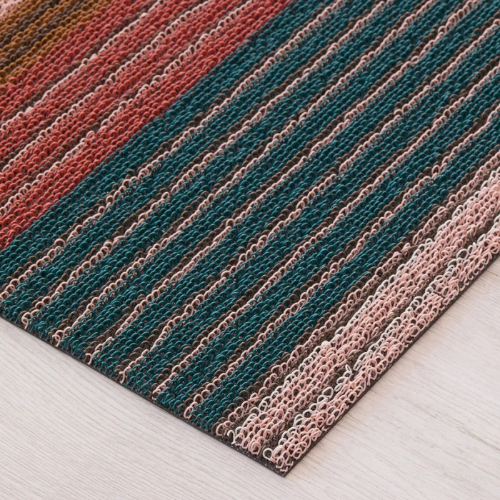Pleat Stripe Doormat, Raspberry, 46 x 71 cm