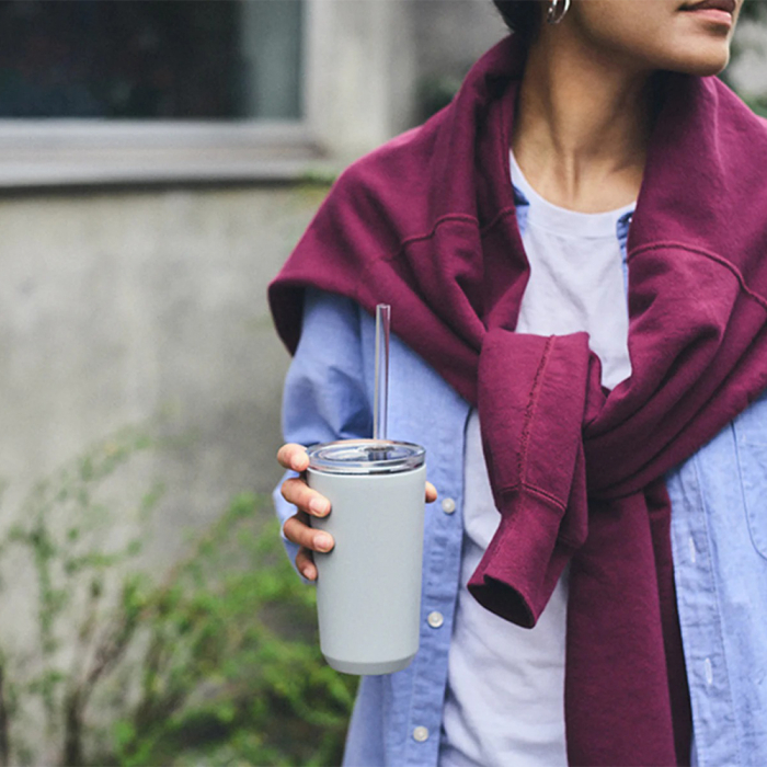 To Go, Tumbler with Straw, Ice Gray, 480ml 