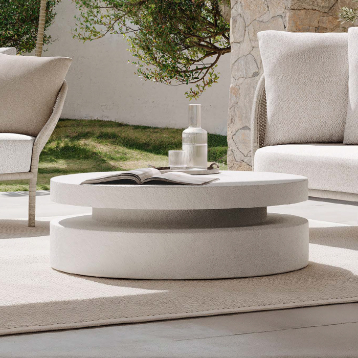 Anna, Outdoor Coffee Table, White Onyx