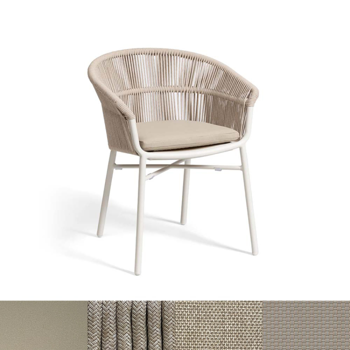 Udine, Outdoor Dining Chair, Taupe-Honey-Beige