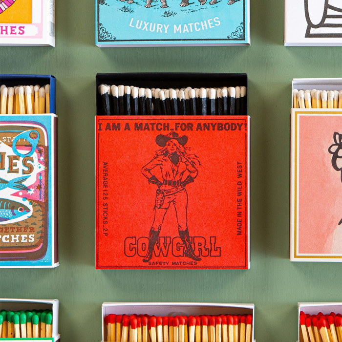 Cowgirl, Square MatchBox, 125 Pcs