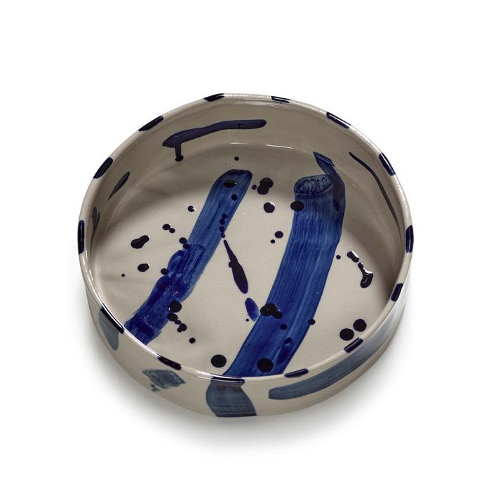 Sophia, Serving Plate, Round, Blu- Beige