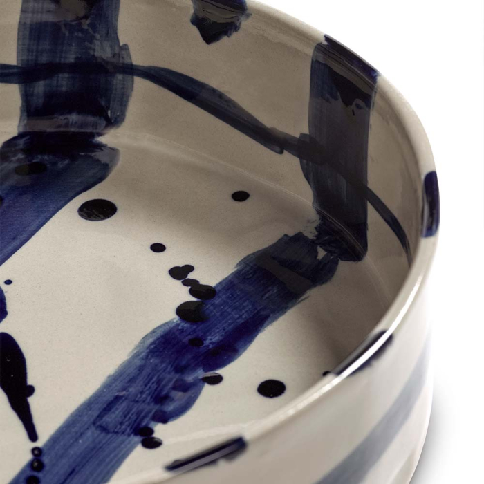 Sophia, Serving Plate, Round, Blu- Beige