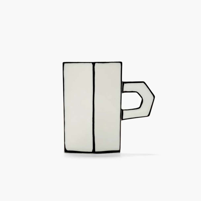 Carte Blanche, Double Espresso Cup, White-Black