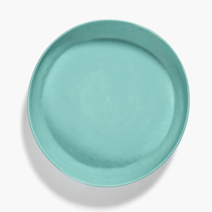 Feast, Serving Plate, M, Azure-Red Stripes