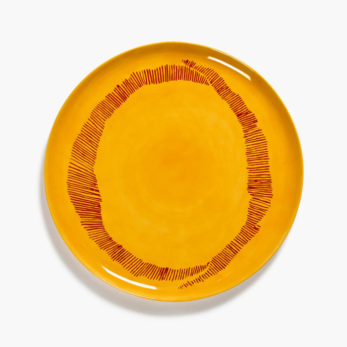 Feast, Serving Plate, Yellow-Red Stripes